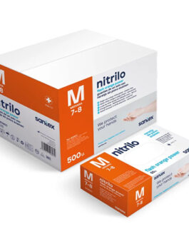 GUANTE NITRILO SIN POLVO DIAMANTADO NARANJA 8,5GRS